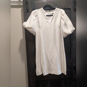 Ann Taylor Elegant White Puff Sleeve Blouse